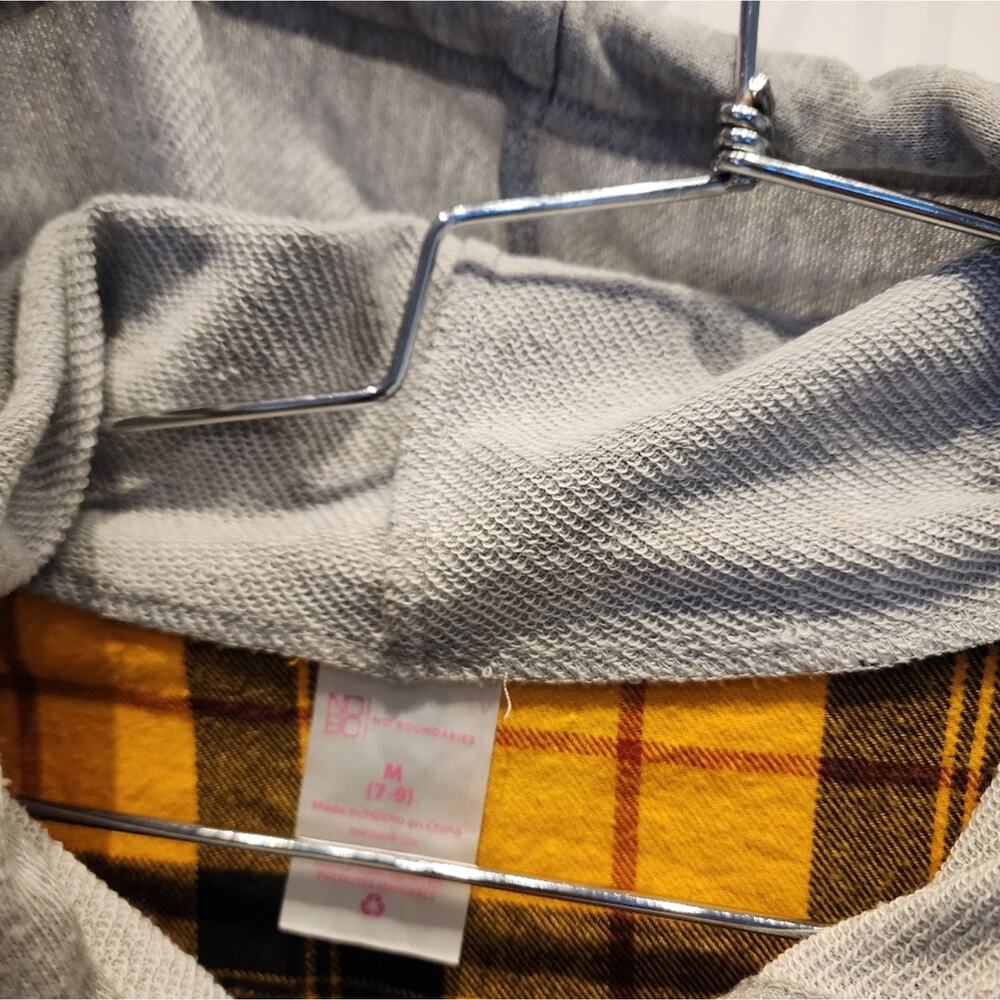 No Boundaries Check Plaid Hooded Shirt Jacket Juniors M - Picture 4 of 6